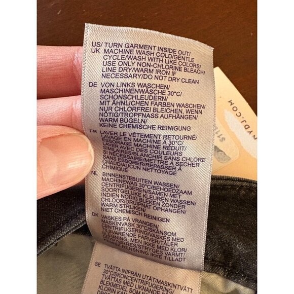 NYDJ NWT Charcoal Grey Giles Stretch Denim Cuffed Ankle High Rise Jeans Size 6 - Picture 11 of 13